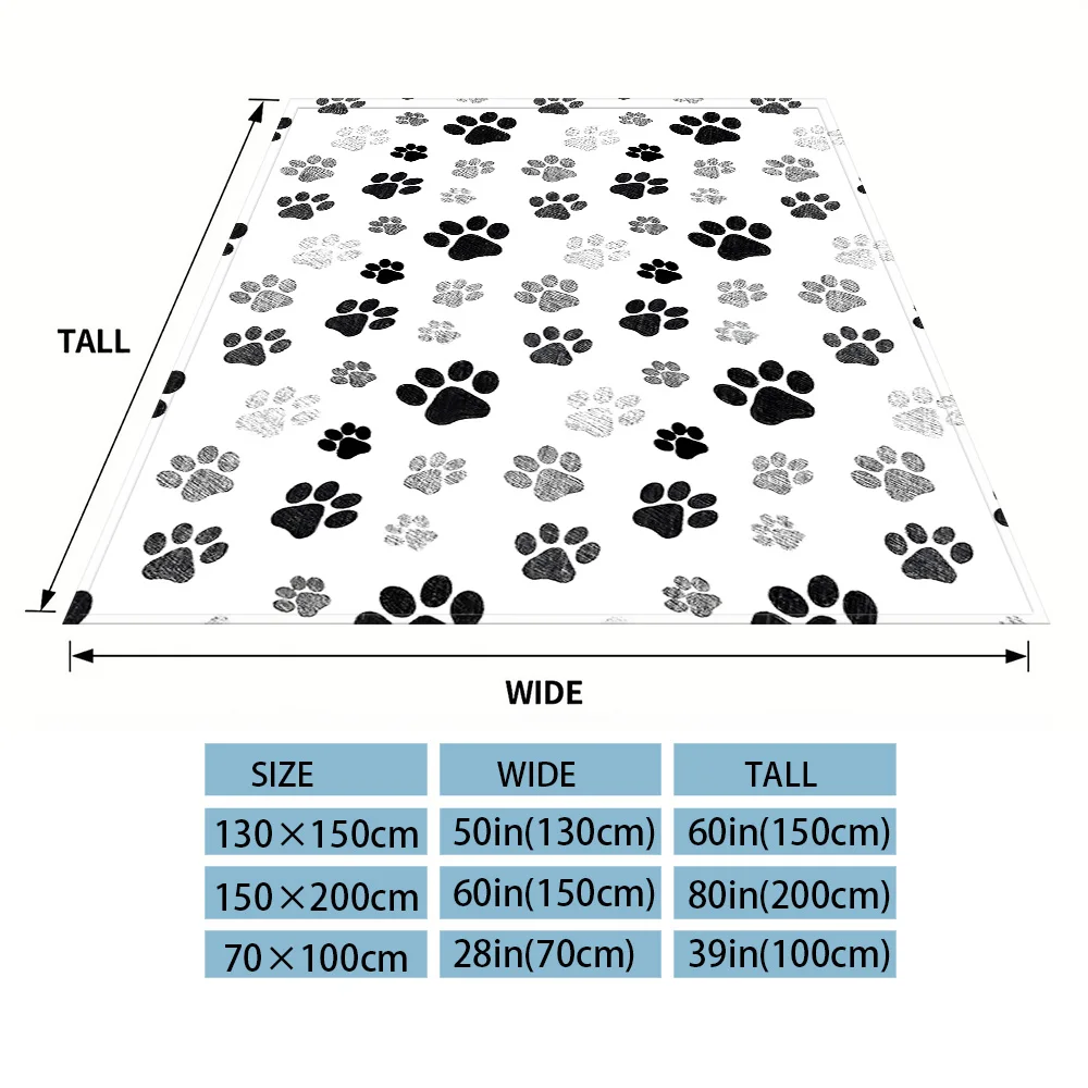 Paw- Prints Winter And Summer Dual-Use Comfortable Flannel Blanket, Soft And Sticky Sofa Cover Blanket, Exquisite Gift