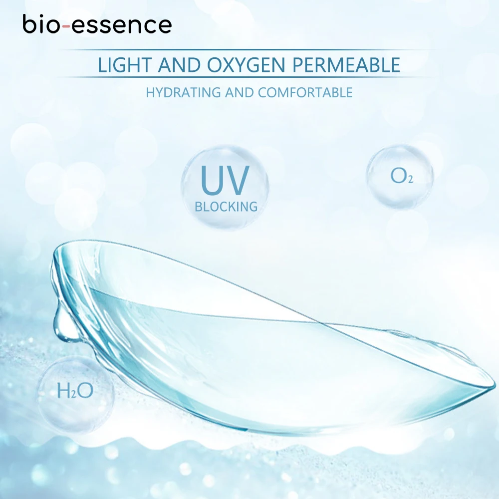 Bio-essence -0,75~-9,00 Klare Kontaktlinsen mit Dioptrien-Vorbehalt, hochwertige transparente Kontaktlinsen mit Sehstärke – Detail 6