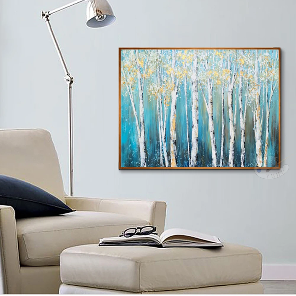 

High Quality Handmade Acrylic Oil Painting on Canvas Golden Woods Poster Wall Art Decor Hanging Picture for Living Room Bedroom