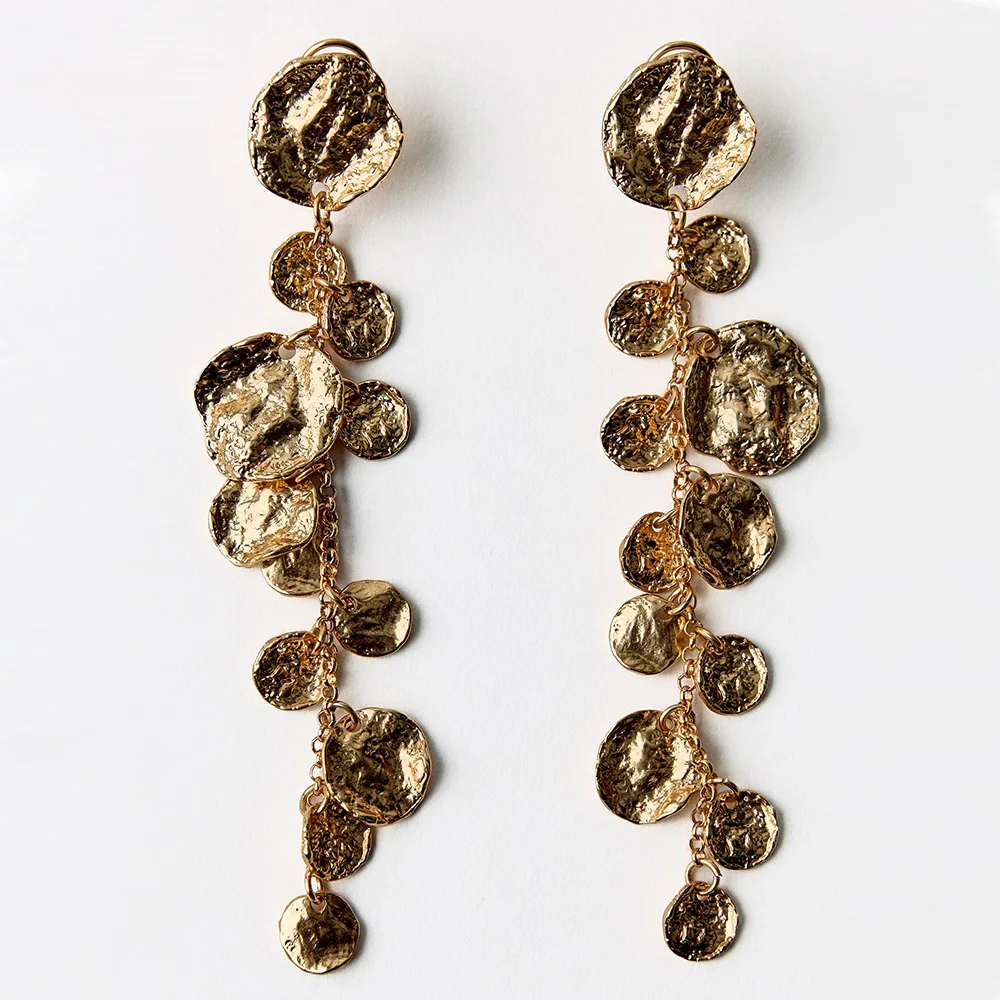 Vedawas Medallion Earrings,Retro Elegant Irregular Round Tassel Banquet Wedding Women Accessories, Gifts for Lover and Friends