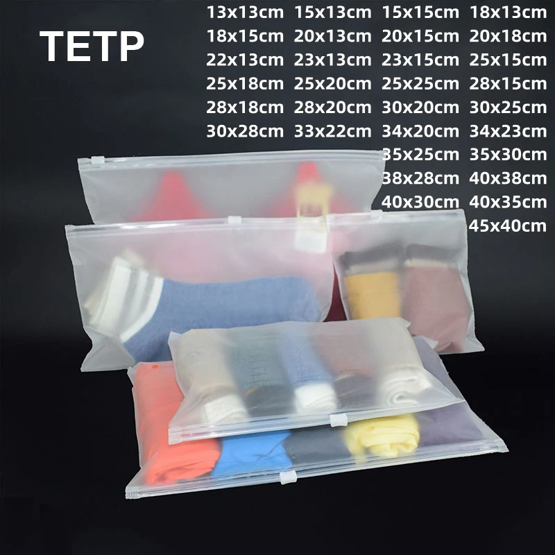 

TETP 25Pcs Horizontal Frosted Zipper Bags Home Travel Storage Organizer For T-shirt Socks Underwear Pants Swimwear Packaging