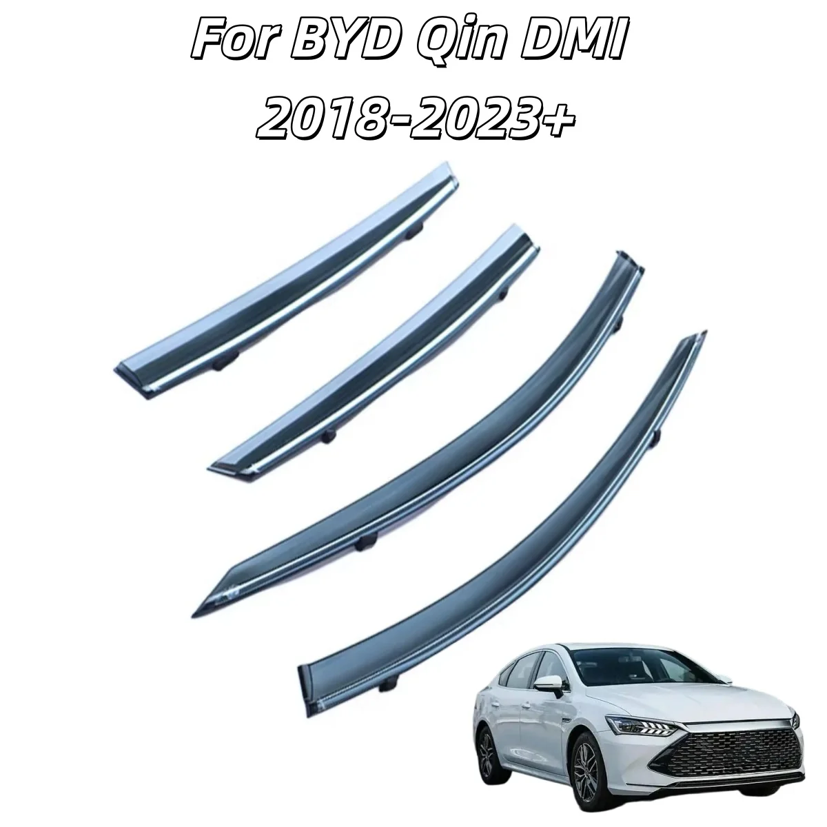 Smoke Window Visor Wind Vent Awnings Shelters For BYD Qin DMI 2018-2023 Weathershied Wind Deflectors Rain Guards