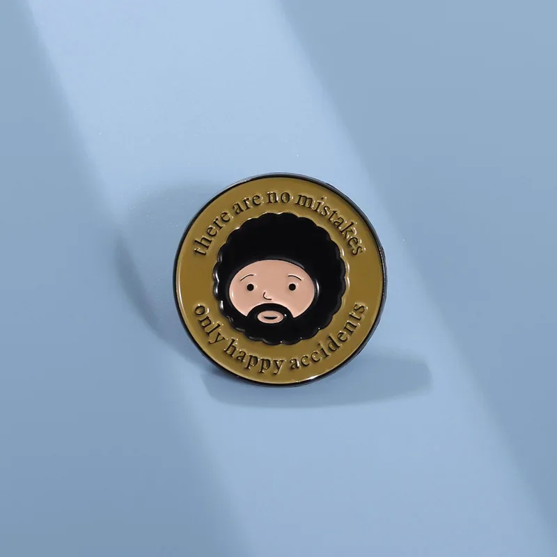 There Are No Mistakes Only Happy Accidents Enamel Pins Brooches Lapel Metal Badges Cartoon Jewelry Gift for Friends Wholesale