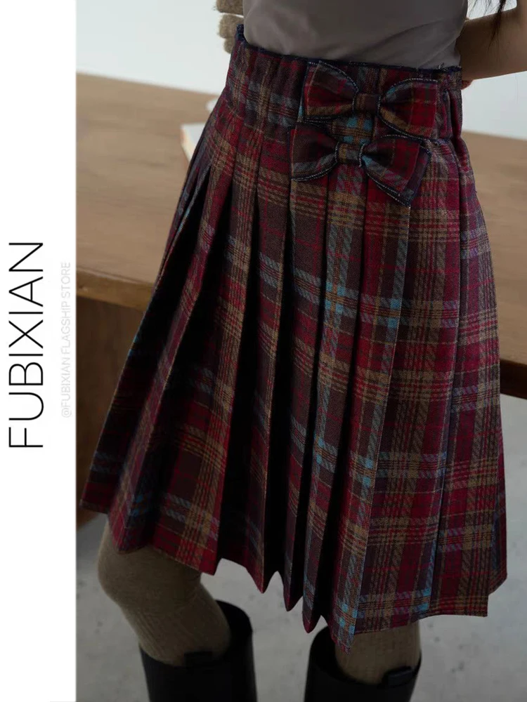 

Юбка миди с высокой талией и плиссировкой, женская повседневная юбка с двойным узлом, новая весенняя универсальная юбка прямого кроя