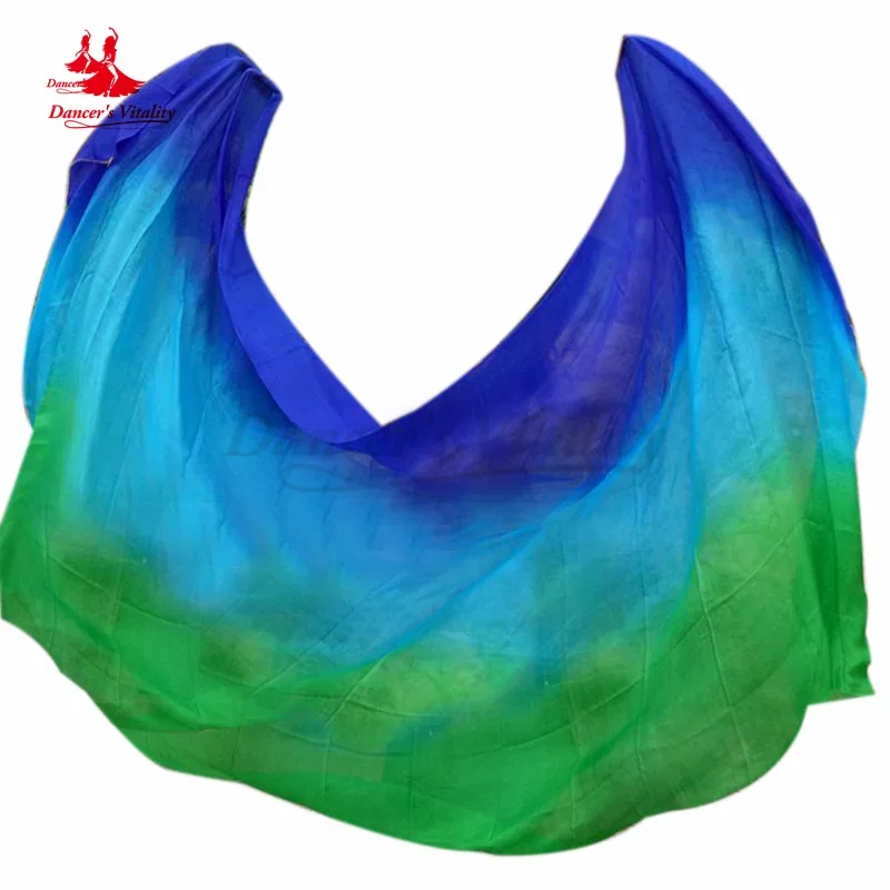 Belly Dance Props Veil Dyed 100% Pure Natural Silk Veils for Women Belly Dancing Professional Silk Veils