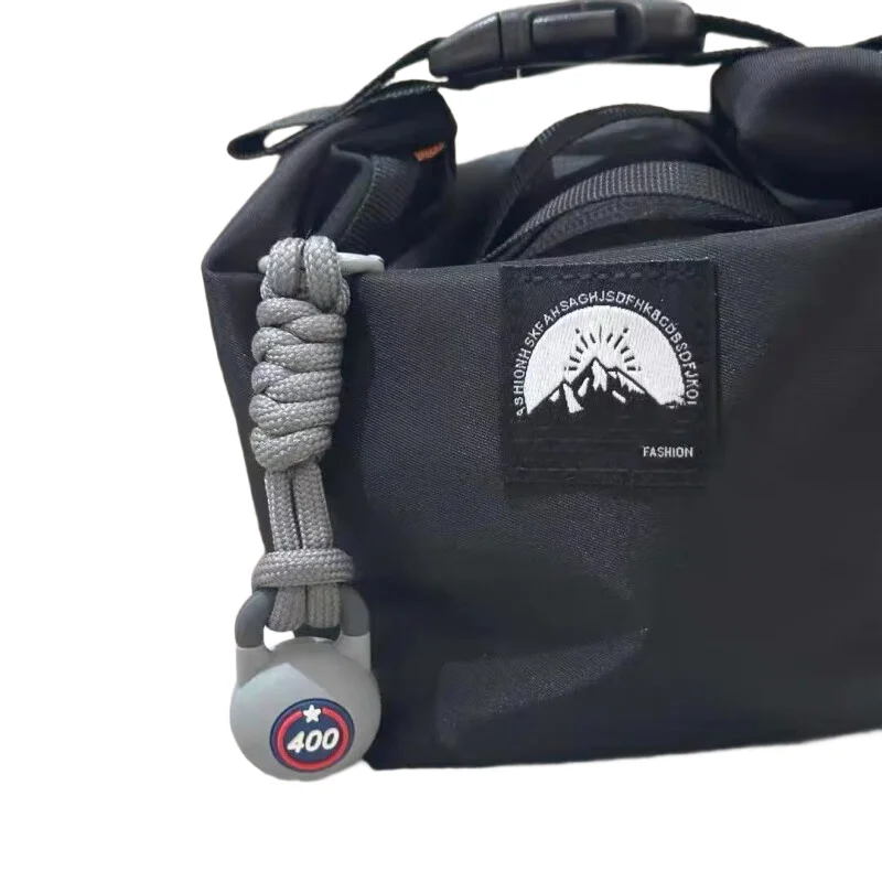 Neuer Fitness-Serie-Schlüsselanhänger, handgewebt, Kettlebell, Hantel, Schlüsselanhänger, Geschenk für Fitness-Enthusiasten, modischer Charm-Taschenanhänger – Detail 3