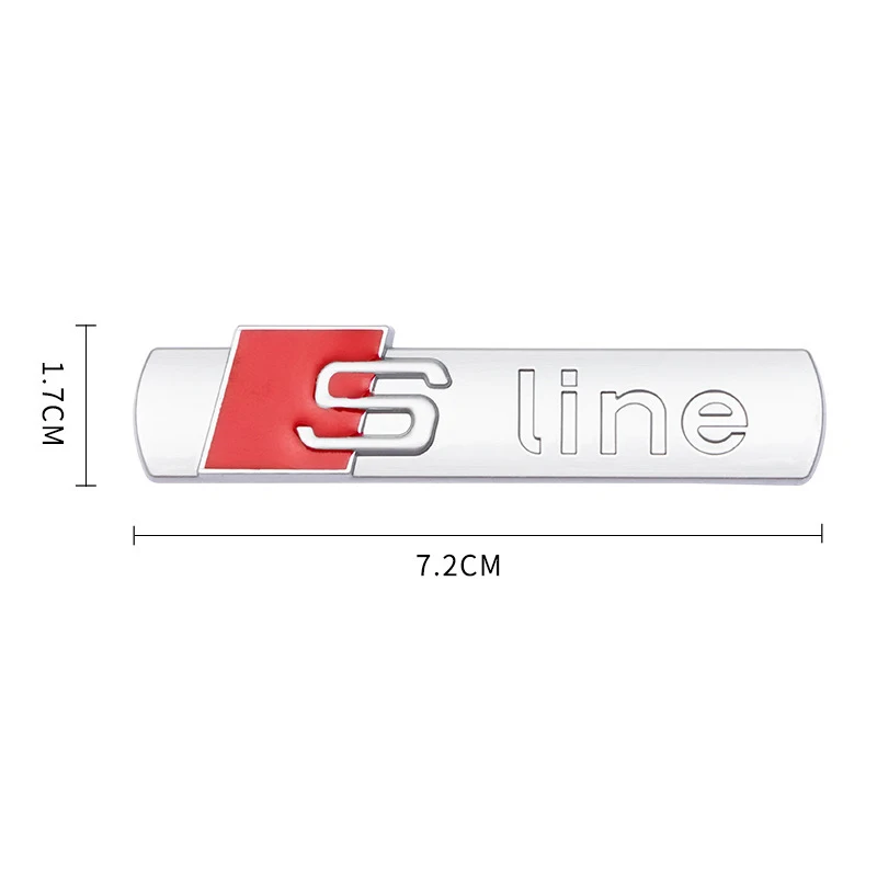 3D Metal Chrome Black Sline Logo S Line Emblem Car Fender Badge For Audi A3 A4 A5 A6 A7 Q2 Q5 Q7 Q3 TT S Line Sticker Accrssorie