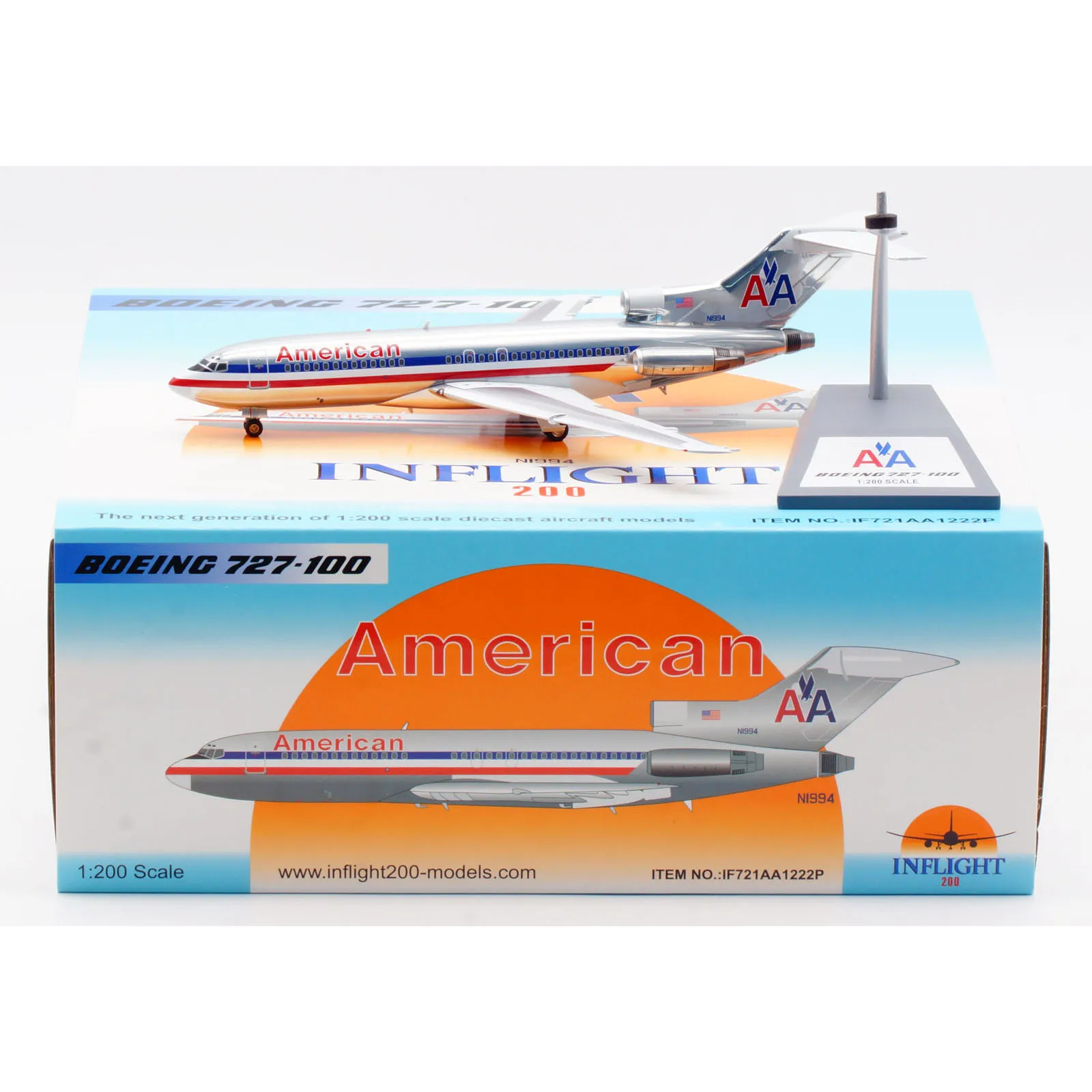 IF721AA1222P Alloy Collectible Plane Gift INFLIGHT 1:200 American Airlines Boeing B727-100 Diecast Aircraft Jet Model N1994