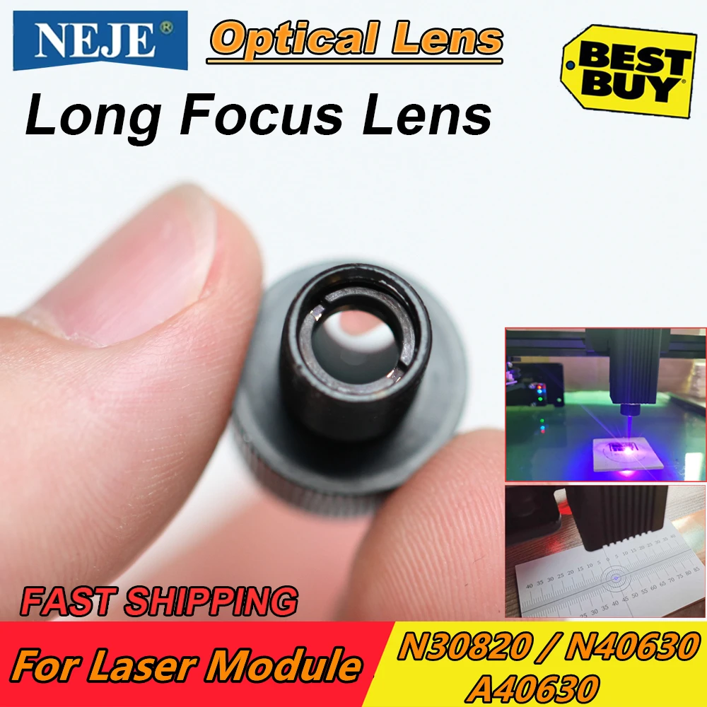 NEJE A7 Optical Long Focus Lens Replacement Kit for Master 2s 20W Laser Engraving Machine N30820/N40630/A40630 Laser Head