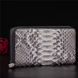 2024 New Fashion Real Python Skin Genuine Leather Women Long Wallets Female Luxury Brand Designer Clutch Gift Cash Purse Wallet