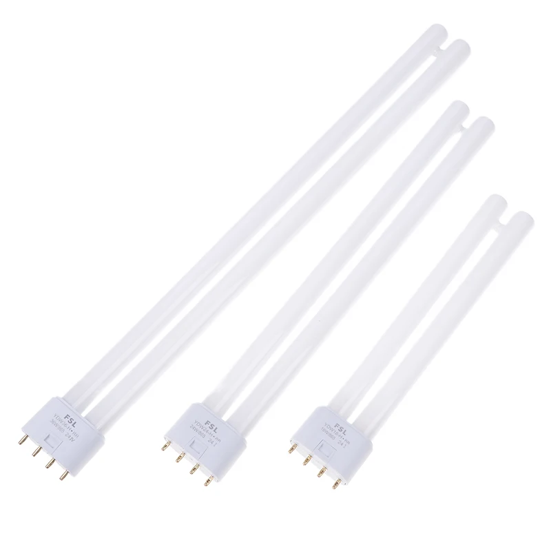 H Tubes Twin-Tube 18W 24W 36W CFL مصباح موفر للطاقة، لمبة بيضاء فلورية 4 دبابيس