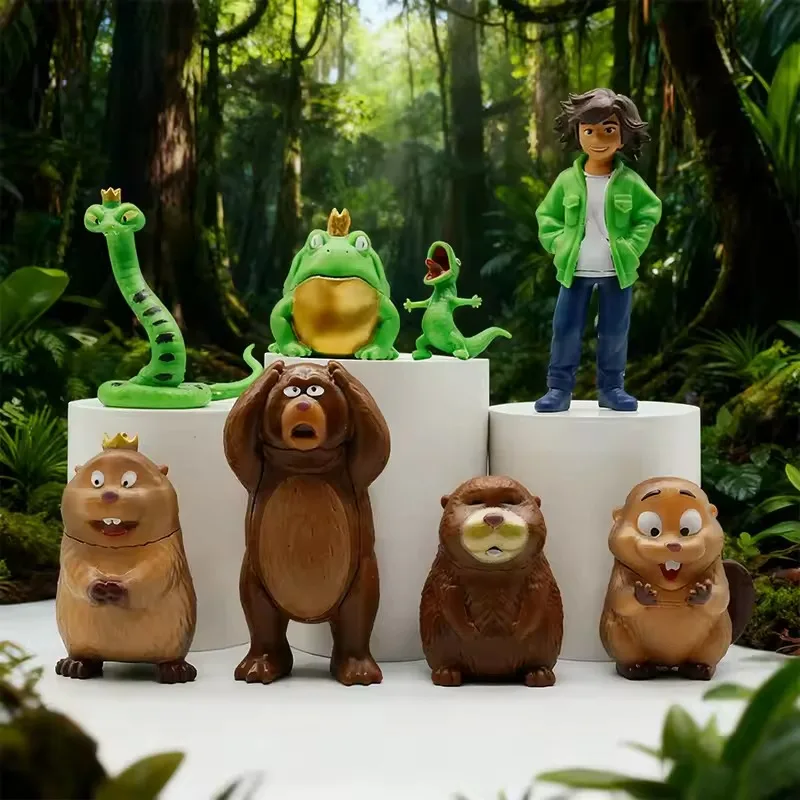 

8pcs/set Disney Hoppers Movie Action Figures, Mabel & King George Beave Collectible Toys, Cartoon Character Dolls for Kids Gift