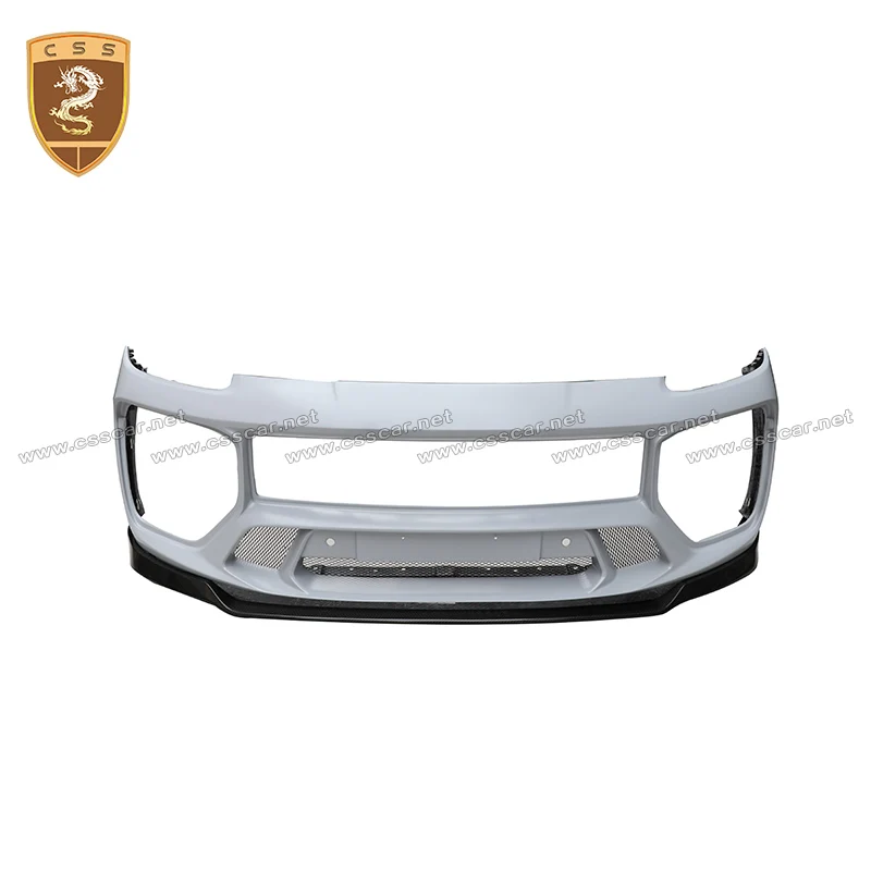 MTR Style Dry Carbon Fiber Front Bumper with Center Mesh Grill For Porsche 9Y0 Cayenne 2018 - 2023 Wide Rear Surrouding Parts