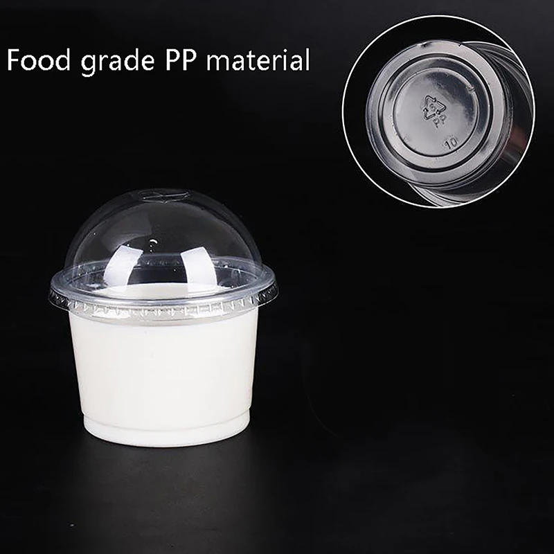 20pcs 250ml Disposable Salad Cup Transparent Plastic Dessert Bowl Container Ice Cream Desserts Bowls Plastic Cups With Lids