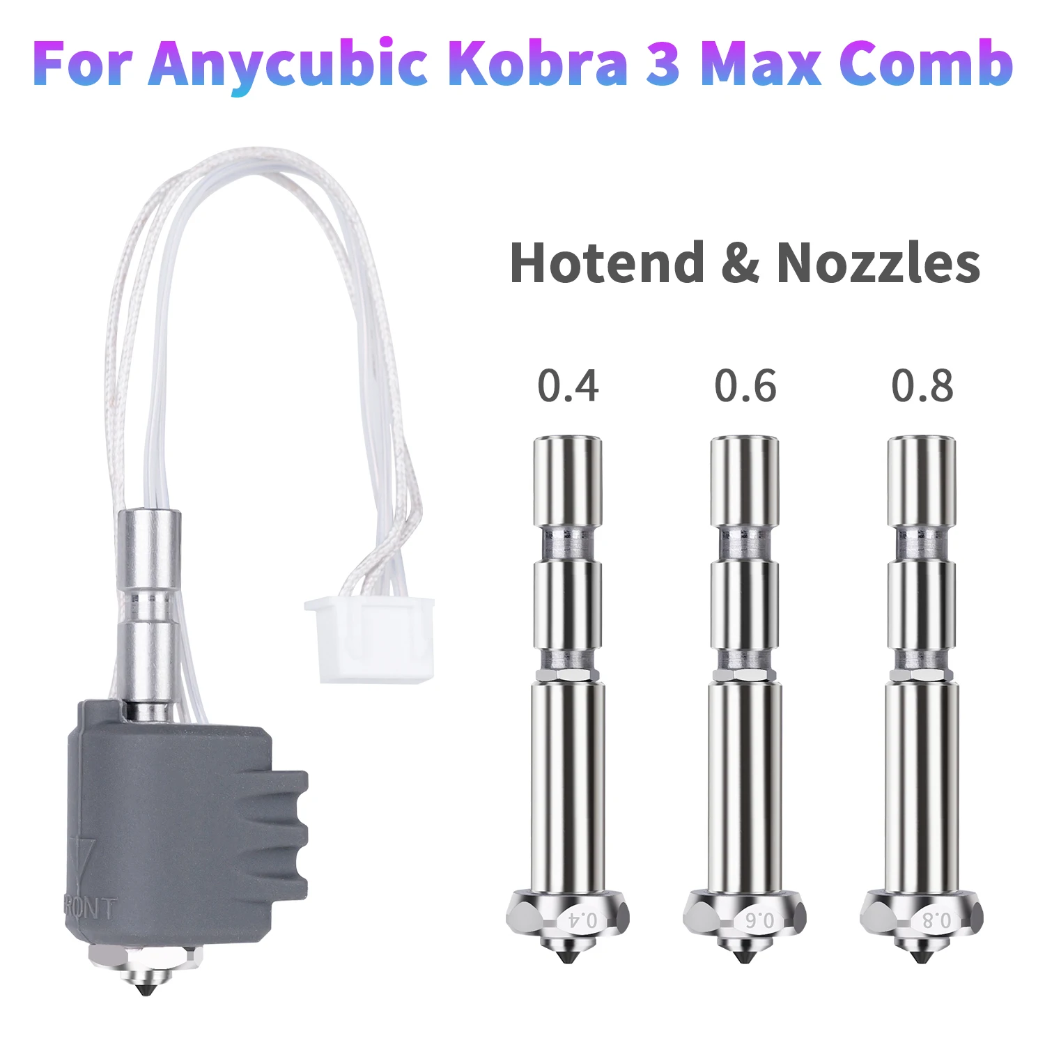 Für Anycubic Kobra 3 Max Hotend 0,4 0,6 0,8mm Combo Schnellwechsel Integrierte Düse aus gehärtetem Stahl – Detail 5