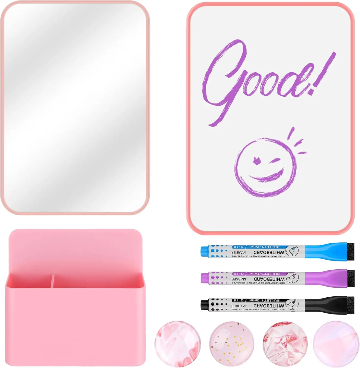 مجموعة ملحقات الخزانة، أساسيات العودة إلى المدرسة، 10 قطع من مستلزمات تنظيم الخزانة للعمل المدرسي، تتضمن سبورة بيضاء، مير