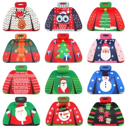 12pcs Christmas Candy Box Cute Sweater Shape Cookies Gifts Packing Boxes Bag Christmas Decoration For Home Navidad Xmas New Year