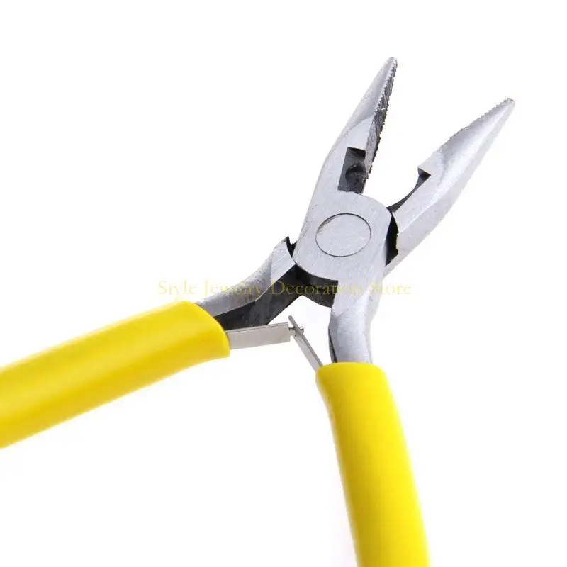 D46E Pinza per gioielli fatti a mano per con manici gomma morbida Mini Strumento gioielli a naso lungo per il lavoro