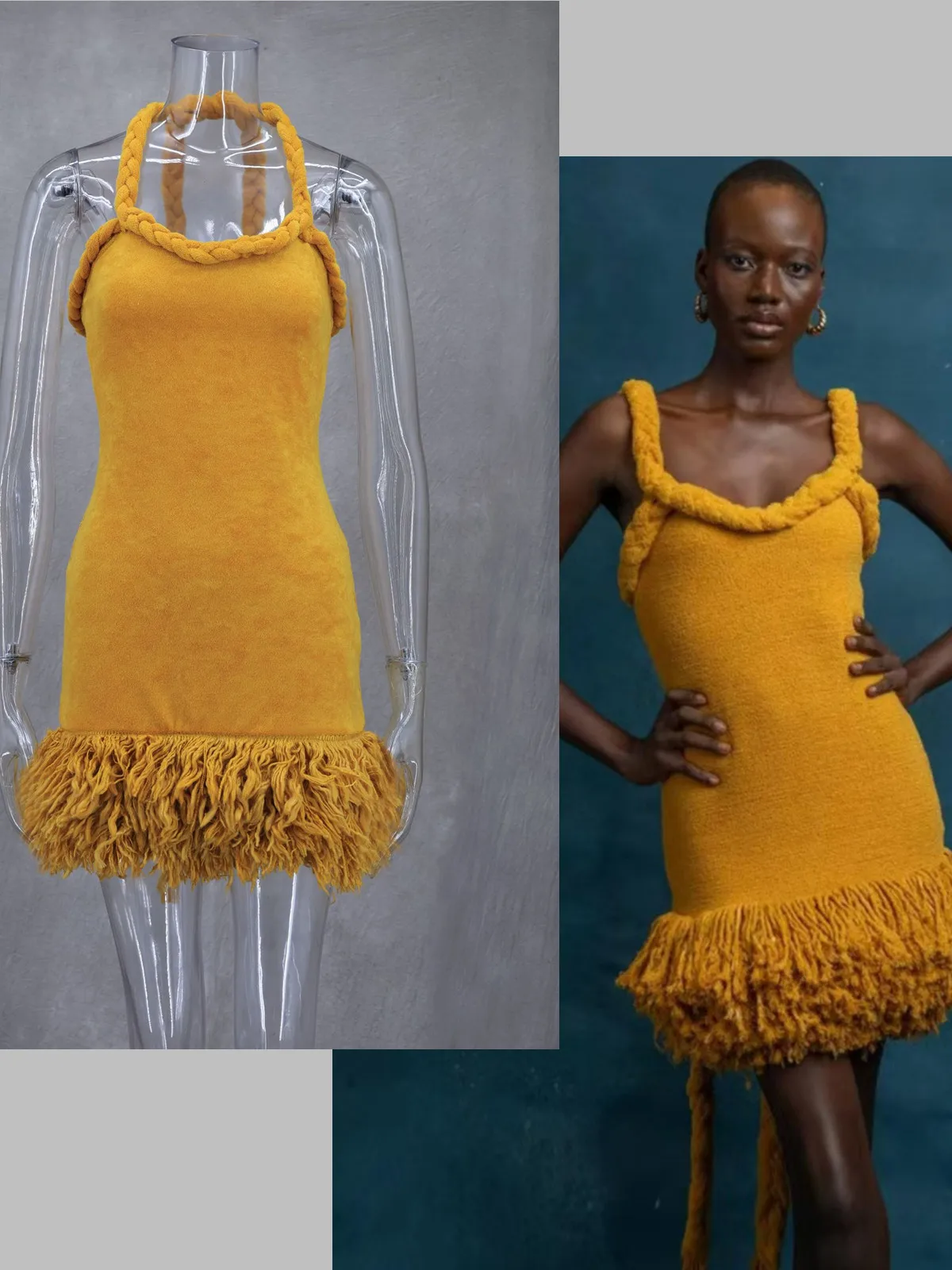 

Melphieer 2025 Hand Braided Rope Straps Tassel Hem Orange Dress Mini Beach Cover up Woman Holiday Dresses Tunic Beachwear Outfit