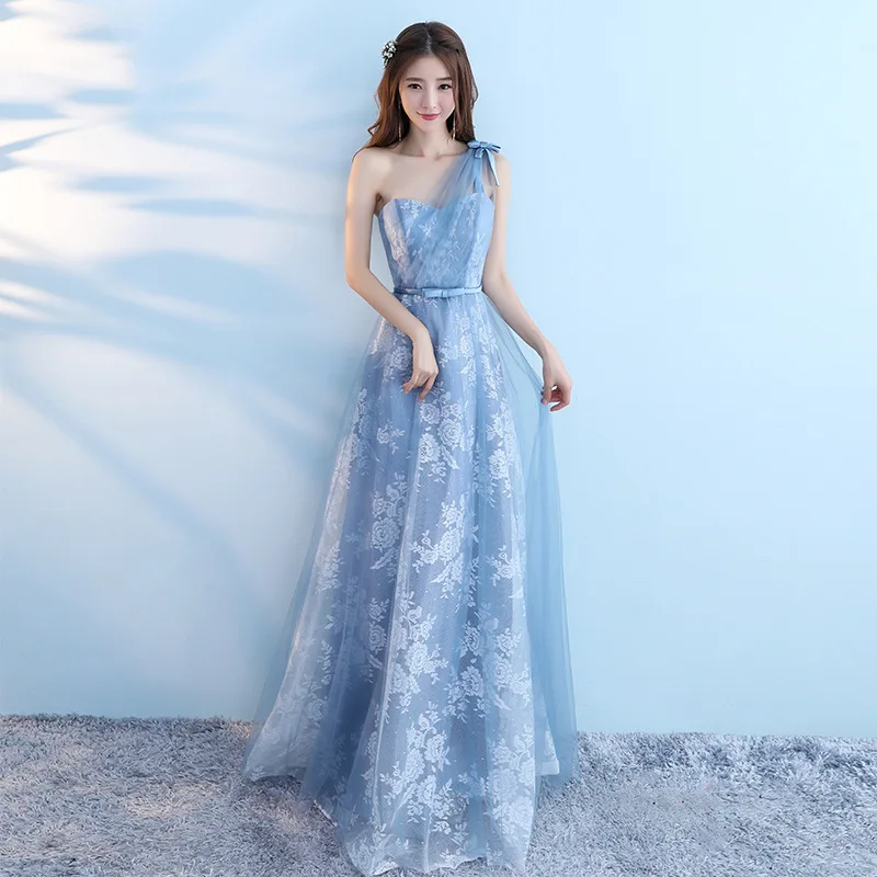 Europeu e americano vestidos de dama de honra longo 2025 nova primavera verão vestidos de noite irmãs grupo magro vestidos de dama de honra