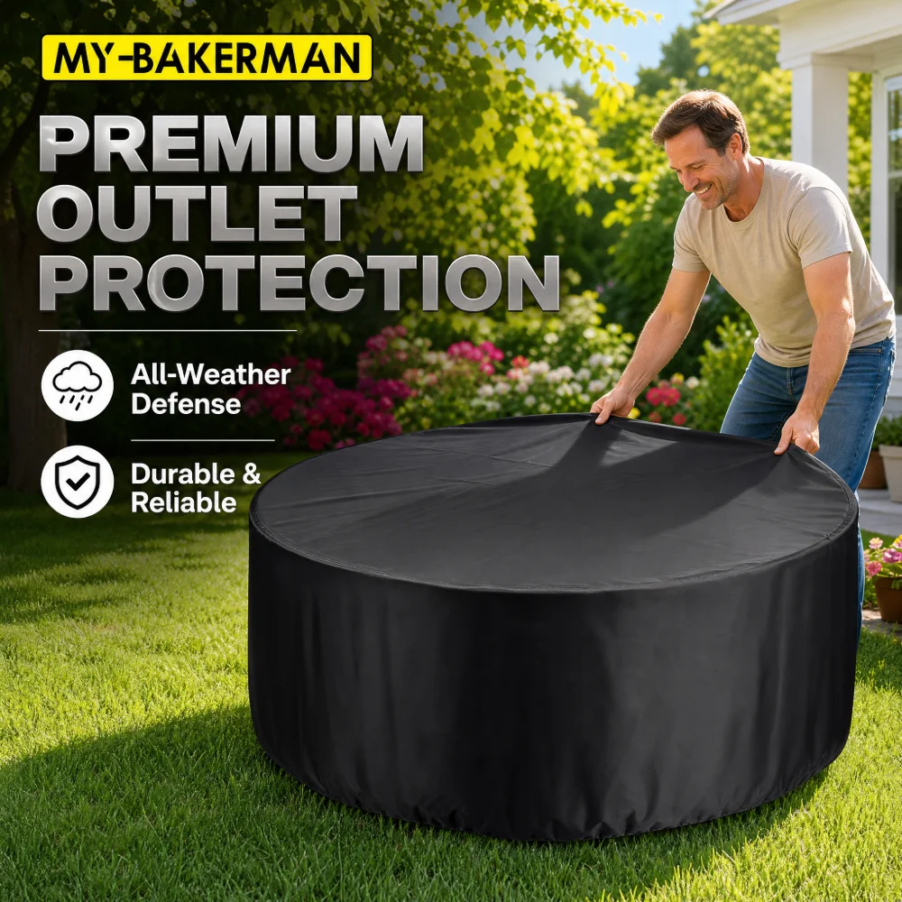 Oxford 210D Outdoor Waterproof Round Furniture Cover Sofa Dining Table Protection Patio Rain and Snow Meal Zhuo Dust Cover