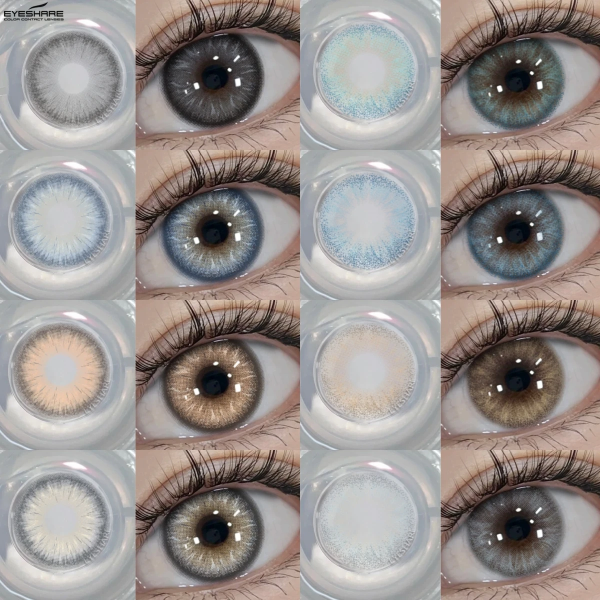 EYESHARE Farbkontaktlinsen für Augenkosmetik Blaue Kontaktlinsen Braun Hochwertige natürliche Kontaktlinsen Graue Linsen