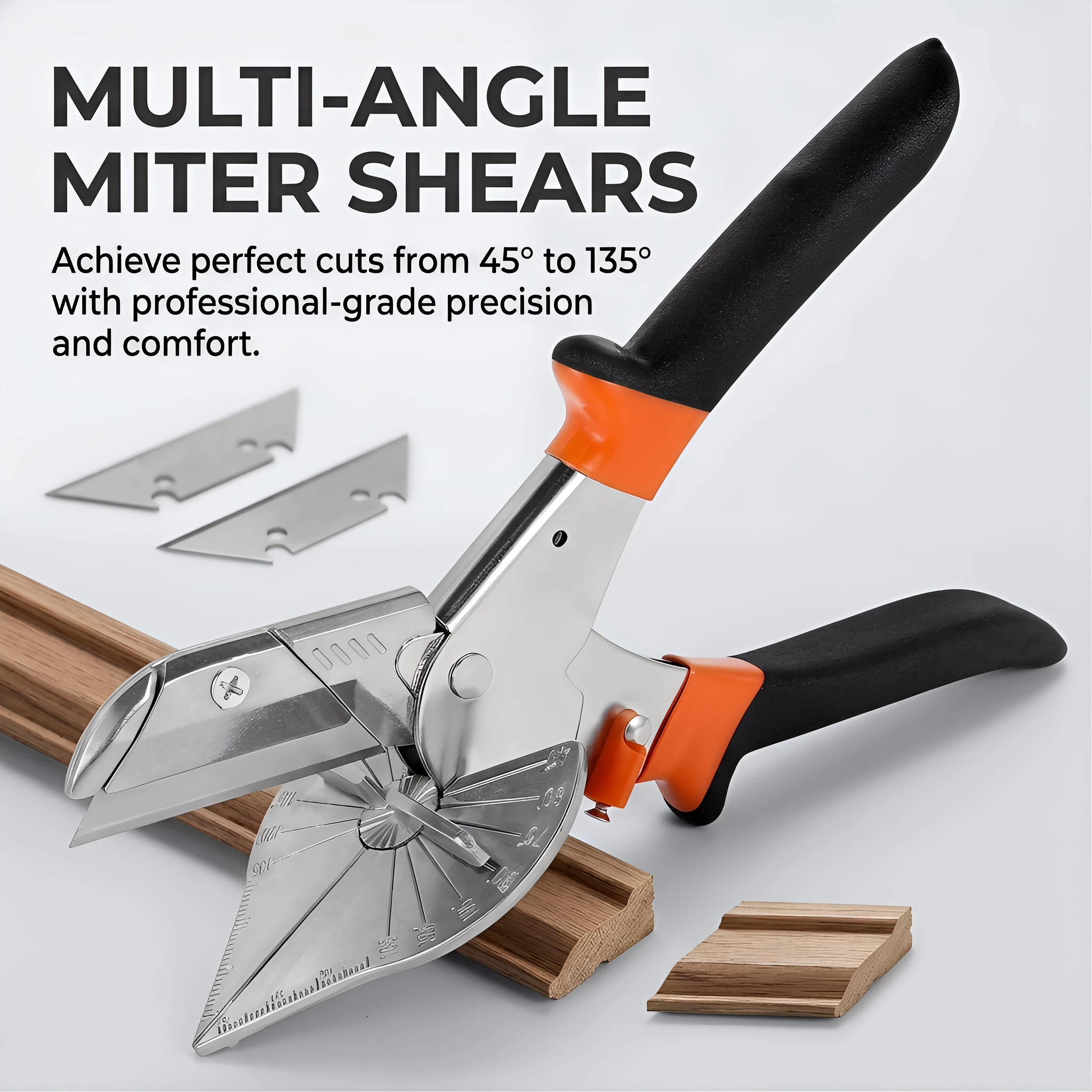 Tijeras multiángulo para conductos, cortador afilado anti-desbaste para PVC, conductos de cable, molduras de madera, herramientas de decoración del hogar