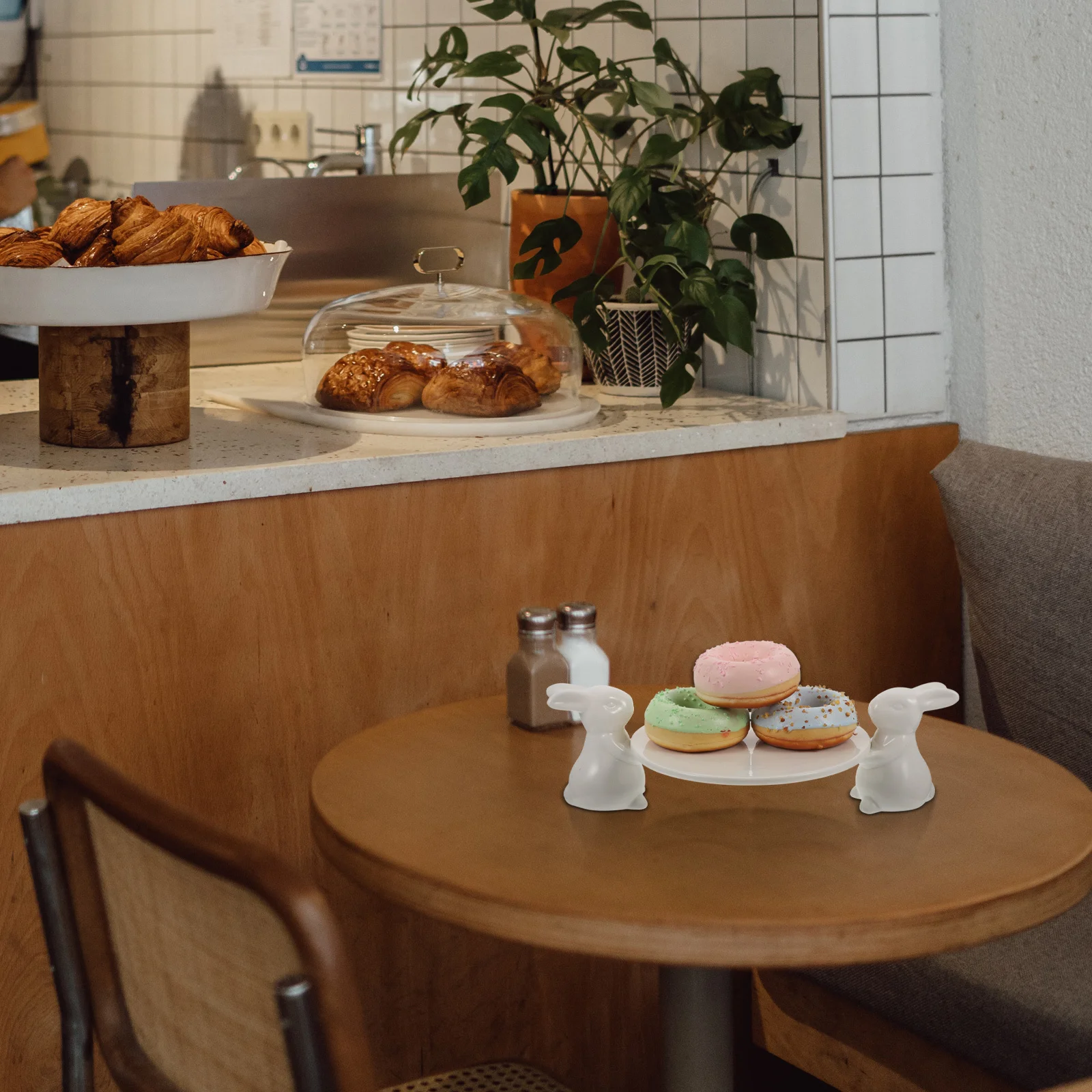 

1Set Rabbit Ceramic Dessert Tray Household Serving Plate Party Cake Display Snack Holder Multi-Function Fruit Plate for Home