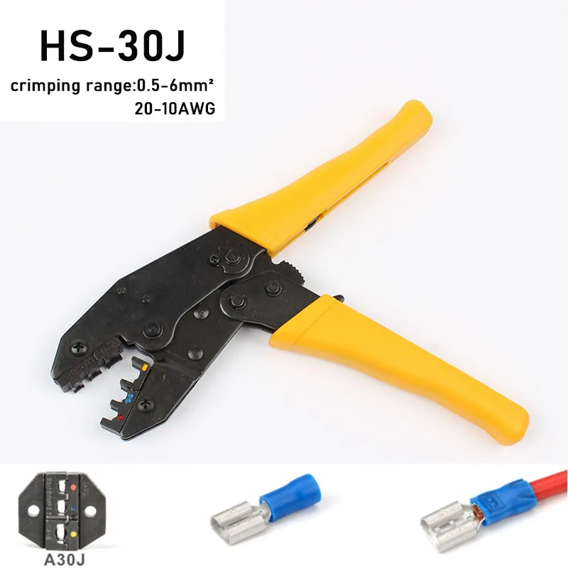 Ratchet Wire Crimping Tool Kit - Interchangeable Sets for Insulated & Non-Insulated Terminals, Electric Cable Crimper with Ergon