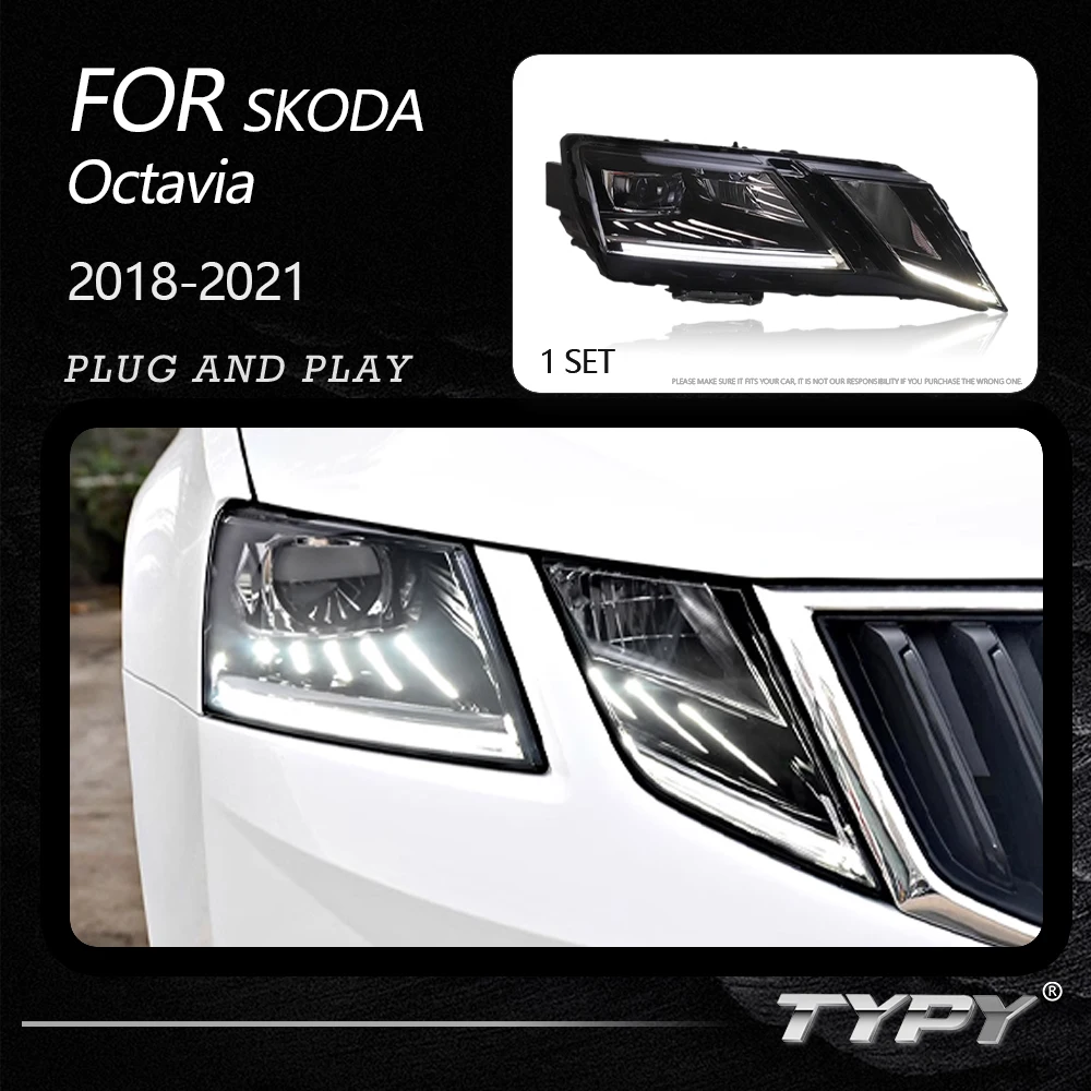 

TYPY Car Headlights For Skoda Octavia 2018-2021 LED Car Lamps Daytime Running Lights Dynamic Turn Signals Car Accessories