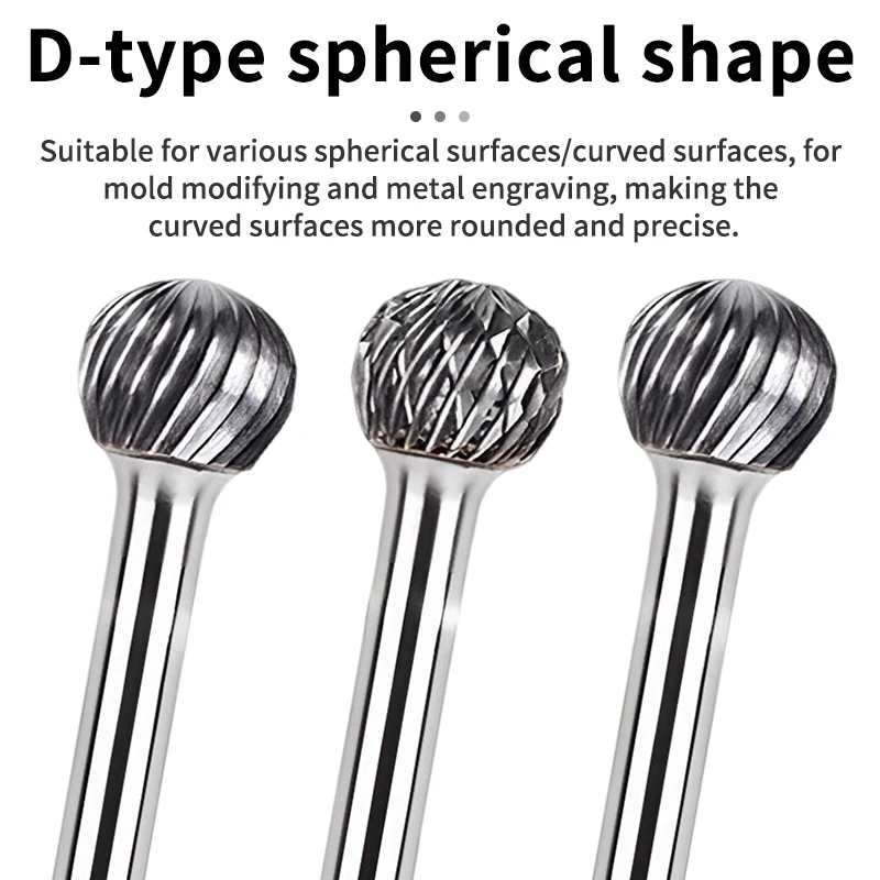 

Hard alloy D-type rotary file milling cutter internal grinding head electric drill file metal wood polishing drill bit reaming