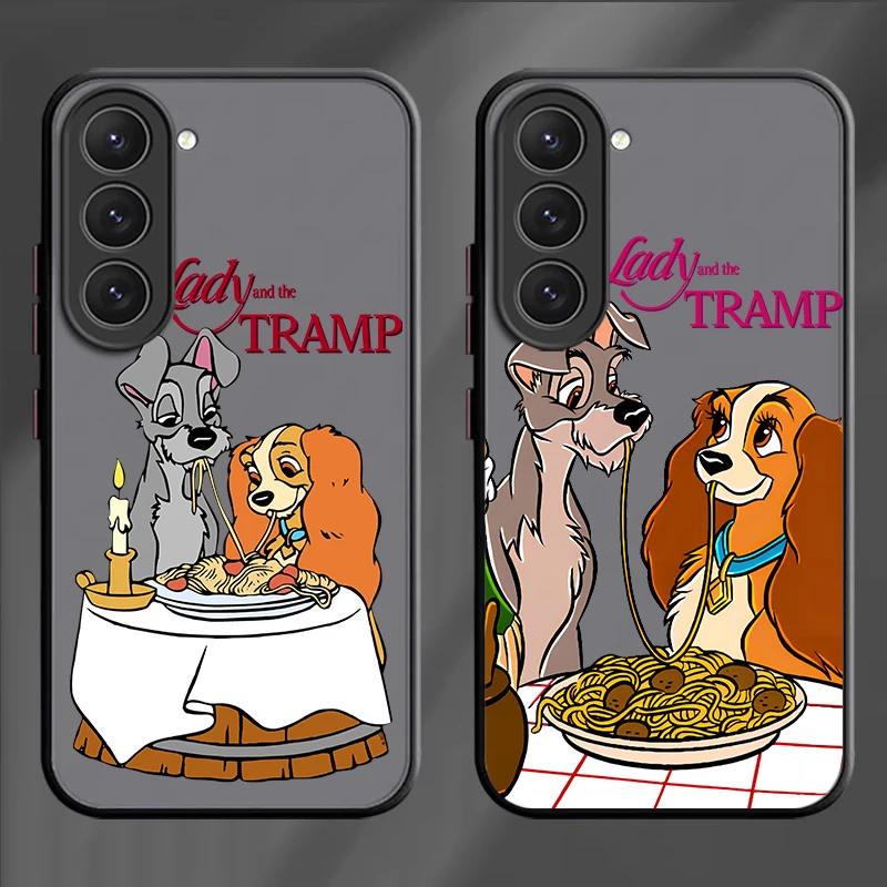 Lady And The Tramp Disney For Samsung S24 S23 S22 S21 Ultra S20 FE S10 Plus Lite 4G 5G Frosted Translucent Cover Capa Fundas