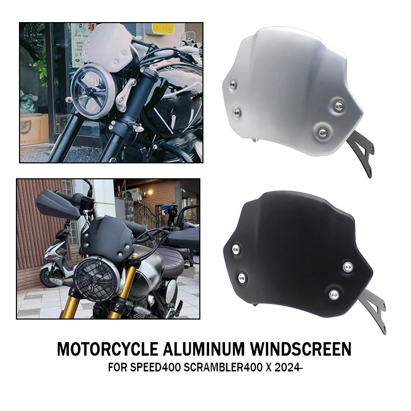 Motorrad Aluminium Windschutzscheibe Windschutz Windschutz Deflektor Für Speed400 Scrambler 400X400 X SPEED 400 2024-