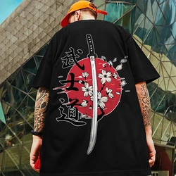 3d japon samuray baskı erkek tişört yaz moda rahat erkek t-shirtü sokak Trend boy Tees yarım kollu kazak