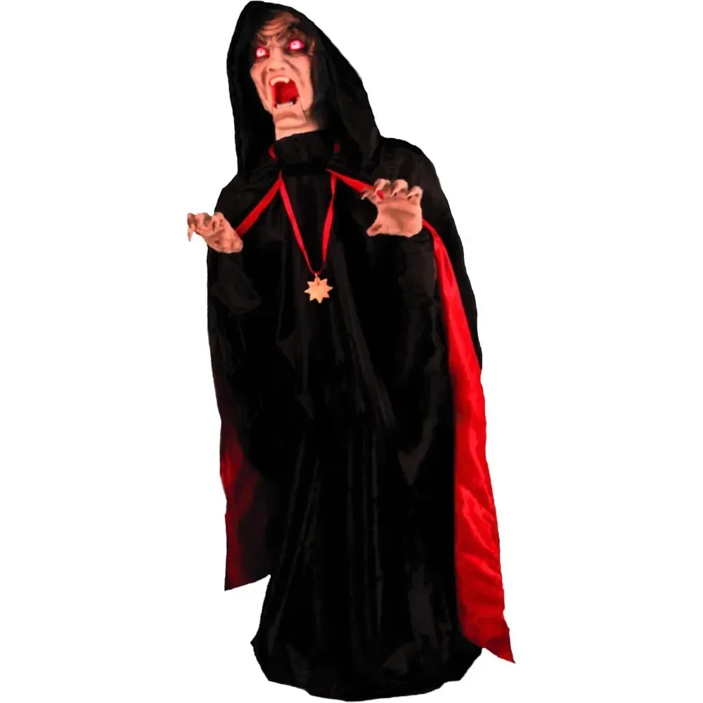 Motion-Activated Lurching Vampire , Creepy Halloween Decorations, Plug-in or Battery Operated Halloween Prop