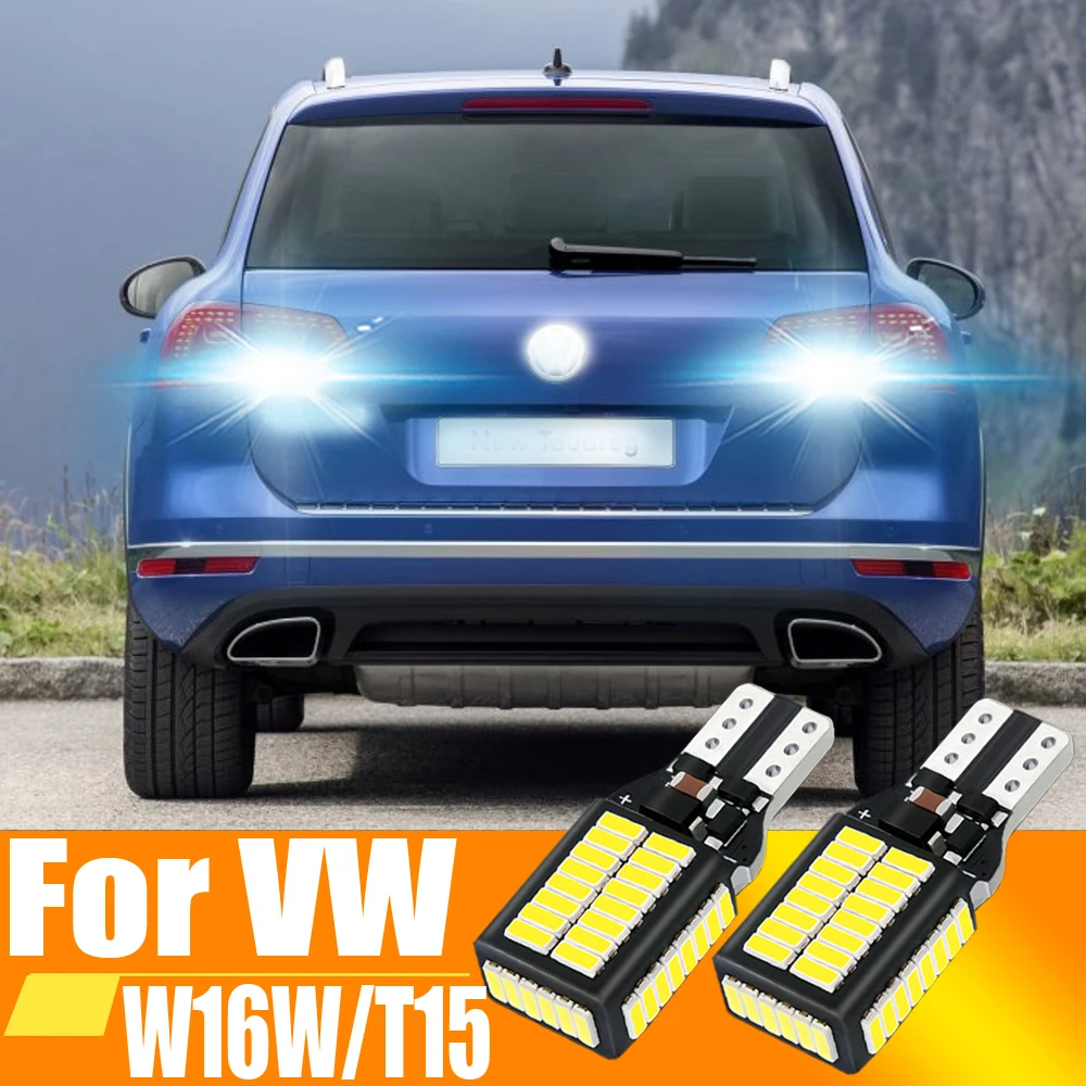 LED 백업 라이트 전구 리버스 램프, W16W T15 921 912 캔버스, VW 투아렉 비틀 CC EOS Routan Scirocco mk3 Sharan Tiguan용, 2 개