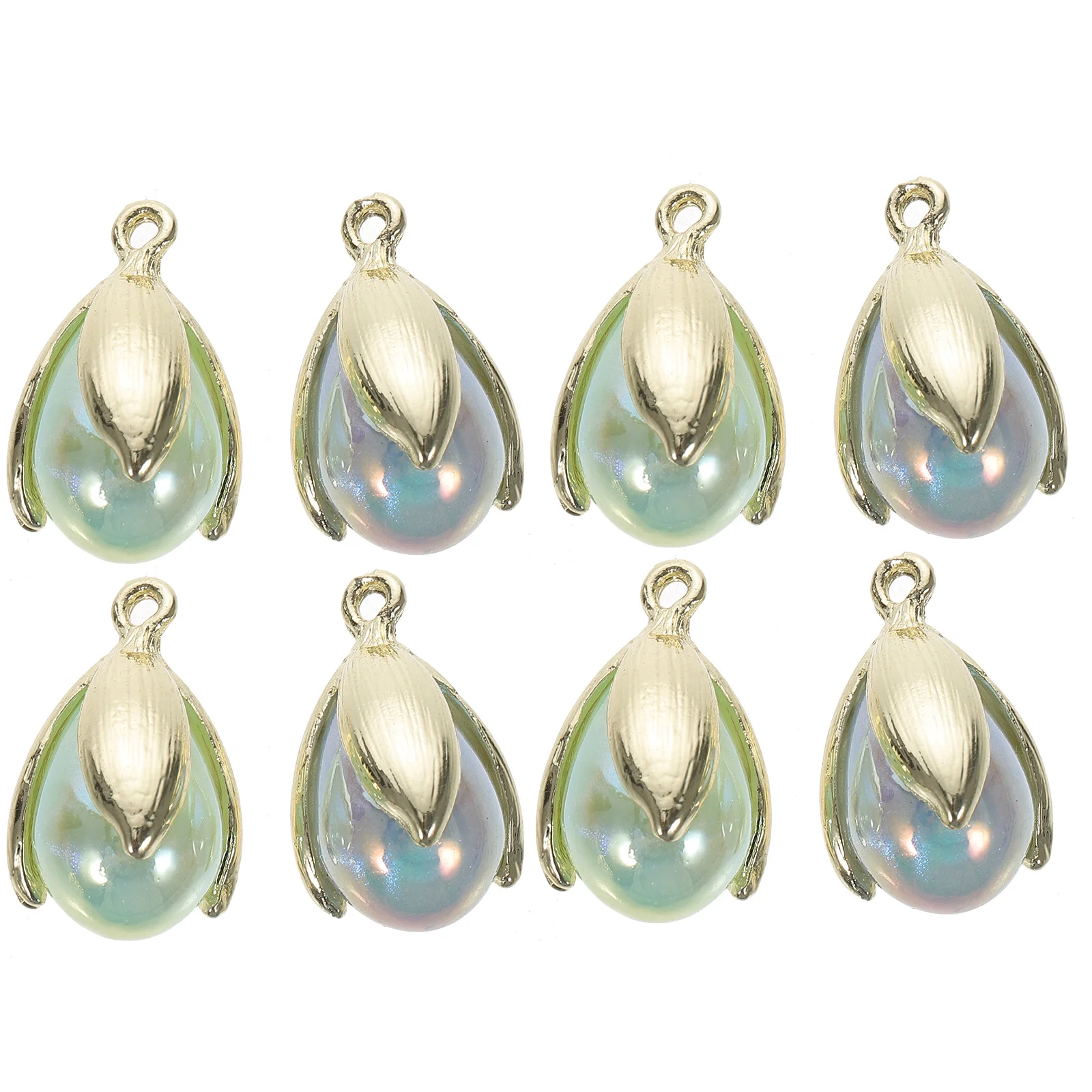 

8 Pcs Gradient Flower Bud Pendant Charms for Jewelry Making Bracelet Necklace Bracelets Alloy Man