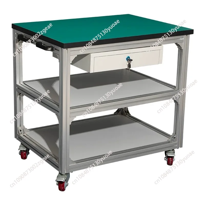 Aluminum profile anti-static mobile workbench Wheeled cart Electronic factory maintenance laboratory Aluminum alloy workbench