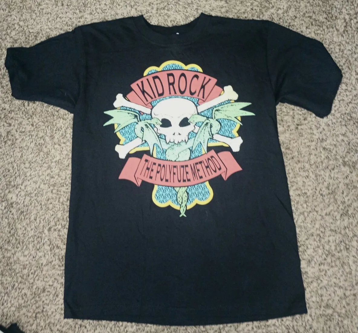 

Черная футболка NWT Kid Rock The Polyfuze Method, средний размер унисекс