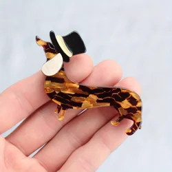 Vintage Animal Wearing Hat Dog Brooch Unisex Pin Corsage Jewelry