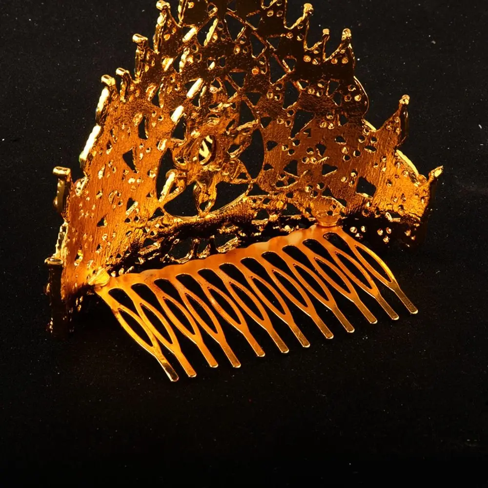 Luxury Rhinestone Thai Crown Colorful Traditional Rhinestone Crown Hair Ornaments Jewelry Princess Hair Comb Wedding