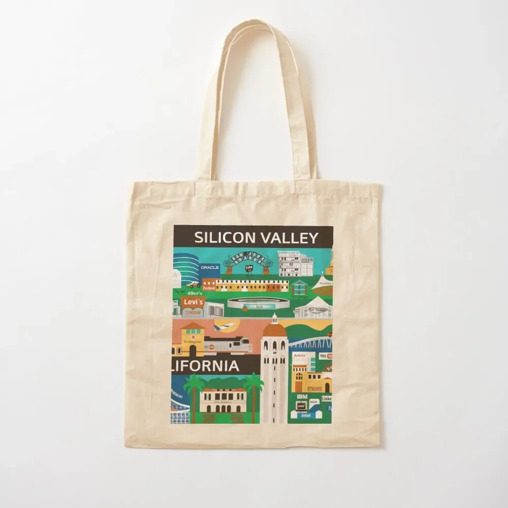 

Silicon Valley - Collage Illustration by Loose Petals Tote Bag shopping bag logo canvas tote sac pour femme Tote Bag