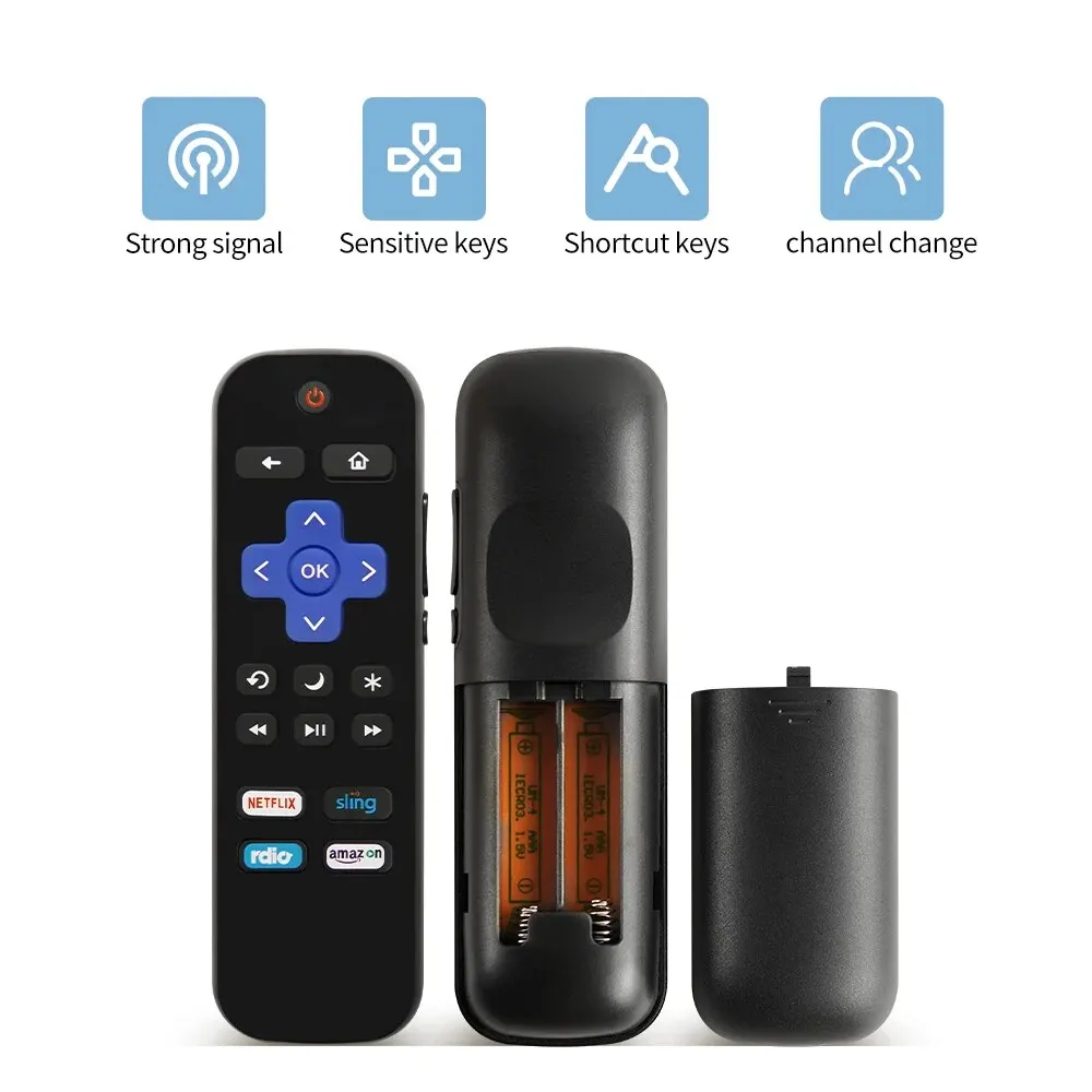 RK-NSRA ROKU TV Remote Control W/Volume & Power Button NOT for Player (Box)