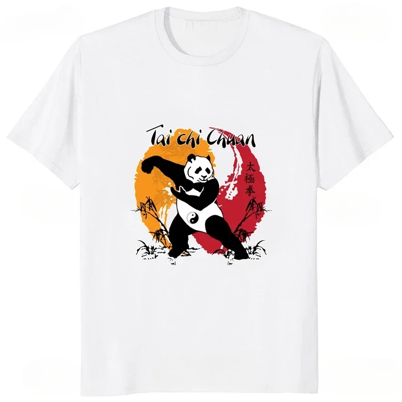 Fashion Streetwear Soft Women Tshirt Funny Panda Tai Chi Chuan Classics T-shirt Taiji Printed Chinese Kung Fu Man T Shirt