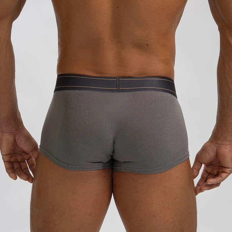 Ropa interior Sexy para hombre, Bóxer suave de Modal, con bolsa para pene y bulto largo, calzoncillos transpirables