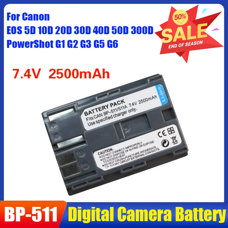 2500Mah BP-511 BP-5…