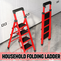 4-step Folding Ladder Carbon Steel High Stairs For Home Foldable House Ladder Household Kitchen Step Ladder Stool Folding Stairs