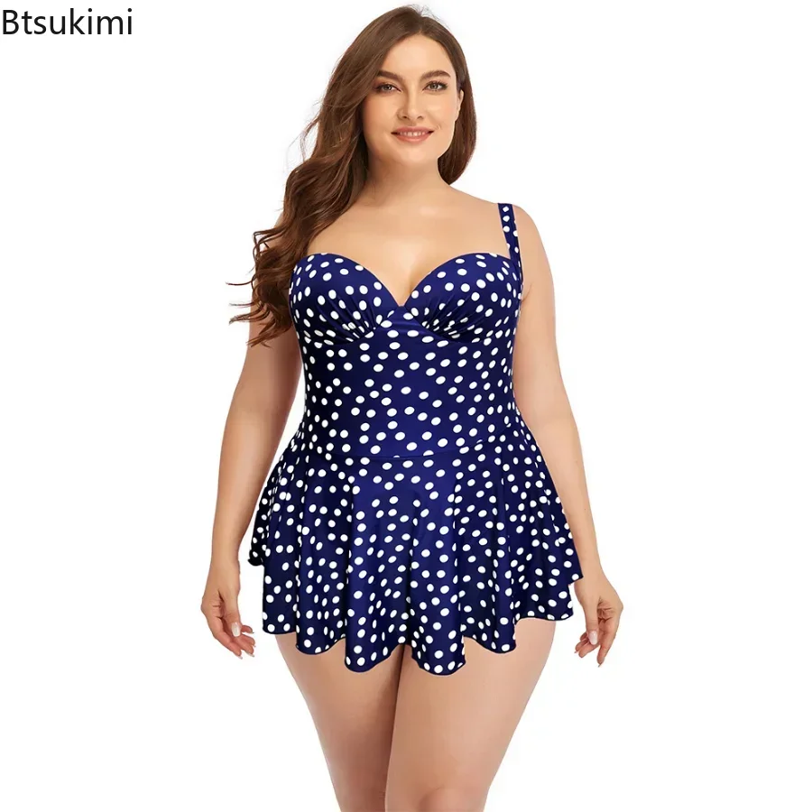 New 2024 Women's Summer Swimwear One Piece Slim Fit Swimsuit for Fat Ladies Oversized Beach Outfits Women Bikini Sets Big Size