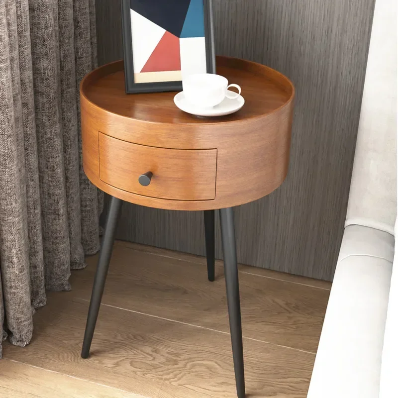 Round UltraNarrow Furniture for Living Room Modern Simple Nordic Light Luxury Small Hotel Homestay Bedside Table