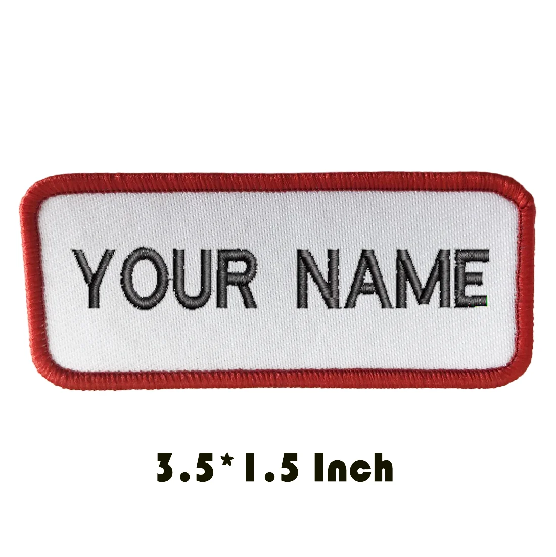 IRON-On Custom Embroidered Name Patch, Name Tag, Name Badge Rectangular 3.5\